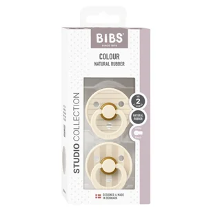 BIBS STUDIO COLOUR 2-PACK PIN IVORY & VANILLA M Smoczek uspokajający kauczuk Hevea - Smoczki uspokajające - miniaturka - grafika 1