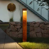 Lampy ogrodowe - Konstsmide Słupek oświetleniowy LED Rho, możliwość ściemniania, brązowy / rdzawy, aluminium - miniaturka - grafika 1