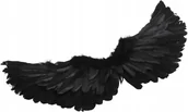 Dodatki do strojów karnawałowych - SKRZYDŁA DIABLICA DIABEŁ DIABOLINA ANIELSKIE PIÓRA HALLOWEEN CZARNE 60cm - miniaturka - grafika 1