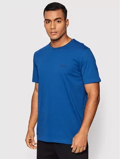 Koszulki męskie - Hugo Boss T-Shirt Tee Curved 50412363 Niebieski Regular Fit - grafika 1