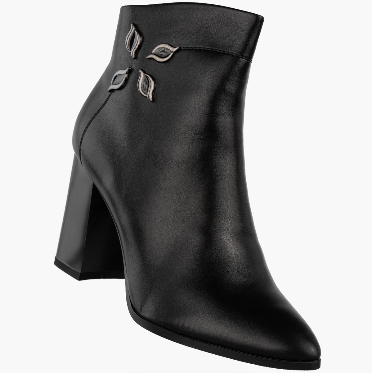 Botki Damskie Ekoskóra Buty Ocieplane Eleganckie Na Słupku Czarne GOODIN Czarny 40