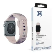 Akcesoria do smartwatchy - 3MK Silicone Watch Strap różowobeżowy/ latte silikonowy gumowy pasek dla Apple Watch 1/2/3/4/5/6/7/8/9/SE 38/40/41mm - miniaturka - grafika 1