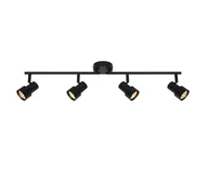 Lampy sufitowe - Czarna szynowa lampa Boston z czterema regulowanymi reflektorami - miniaturka - grafika 1