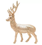 Ozdoby bożonarodzeniowe - Renifer Stojący Z Brokatem Złoty Dekoracyjny Glamour 33 Cm - miniaturka - grafika 1