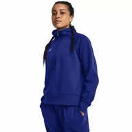 Bluzy sportowe damskie - Damska bluza dresowa nierozpinana bez kaptura Under Armour UA Rival Fleece HZ - niebieska - UNDER ARMOUR - miniaturka - grafika 1