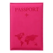 Etui na dokumenty i karty - ETUI NA PASZPORT OKŁADKA NA DOKUMENTY PODRÓŻNE KARTY KREDYTOWE FUKSJA - miniaturka - grafika 1