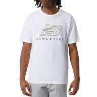 Koszulki sportowe męskie - Koszulka New Balance MT23503WT - biała - miniaturka - grafika 1