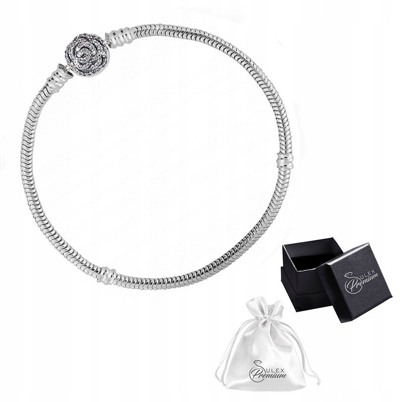 Bransoletka modułowa srebro 925 Róża 16 cm