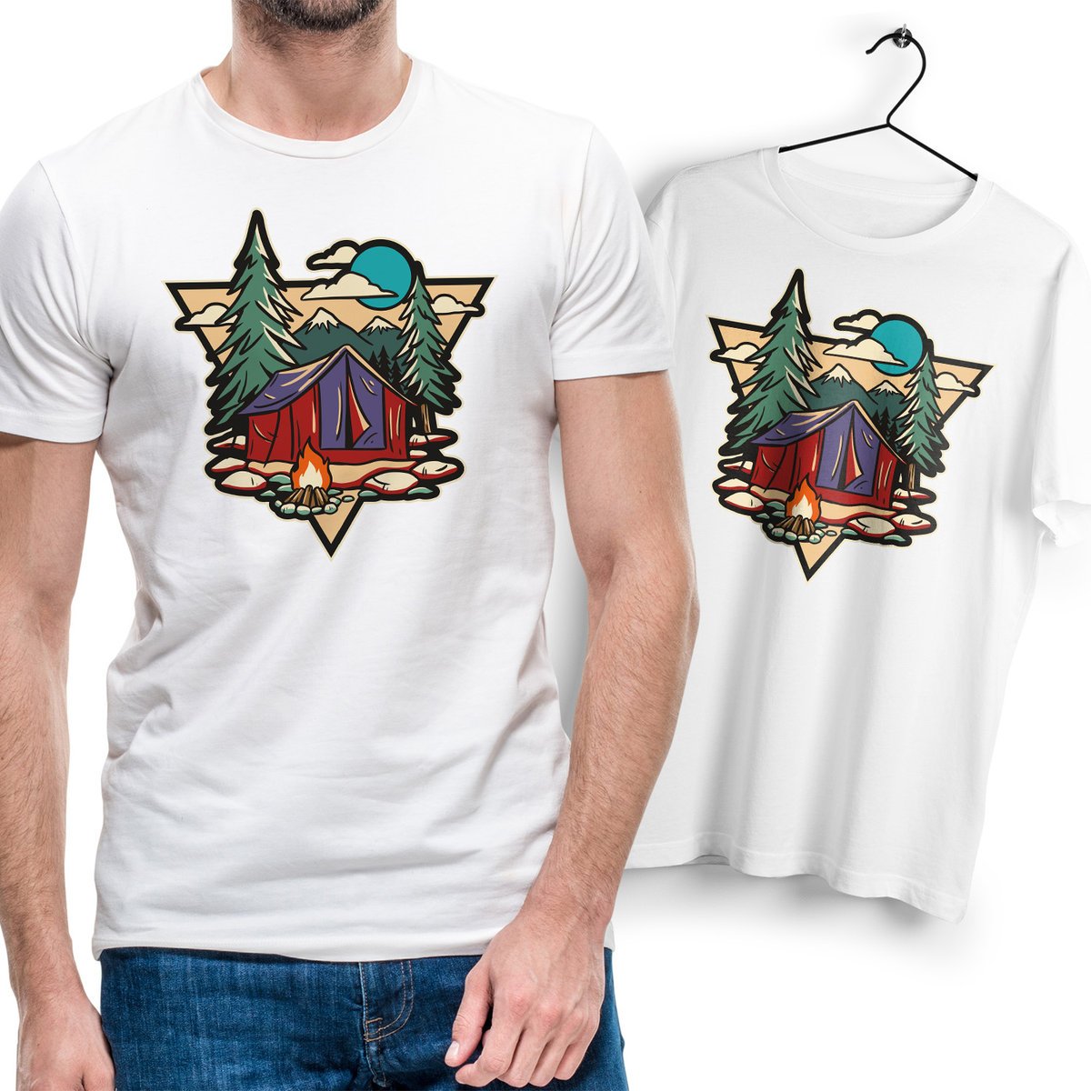 T-Shirt Podkoszulek Męski Outdoor living camping kemping góry Na Prezent