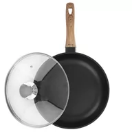 Patelnie - Orion Patelnia GRANDE WOODEN 28 cm z pokrywką gaz indukcja 112996 - miniaturka - grafika 1