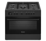 Kuchenki gazowo-elektryczne - Ravanson KWGEK90A BL Termoobieg Rożen - miniaturka - grafika 1