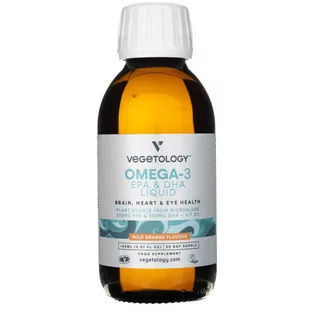 Vegetology, Omega-3 DHA & EPA + Witamina D3 w płynie, smak pomarańczowy, 150 ml - Witaminy i minerały - miniaturka - grafika 1