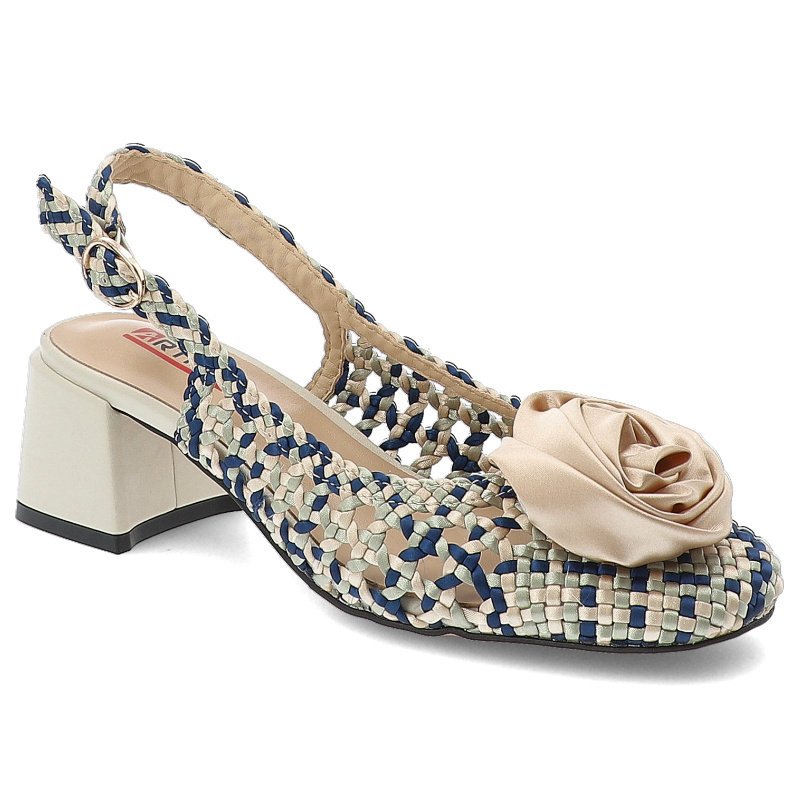 Czółenka ARTIKER - 58C0372 Beige/Blue -36