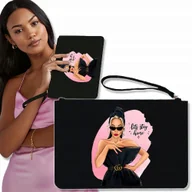 Torebki damskie - Torebka Kopertówka CZARNA Na Telefon STAY HOME Wz - miniaturka - grafika 1