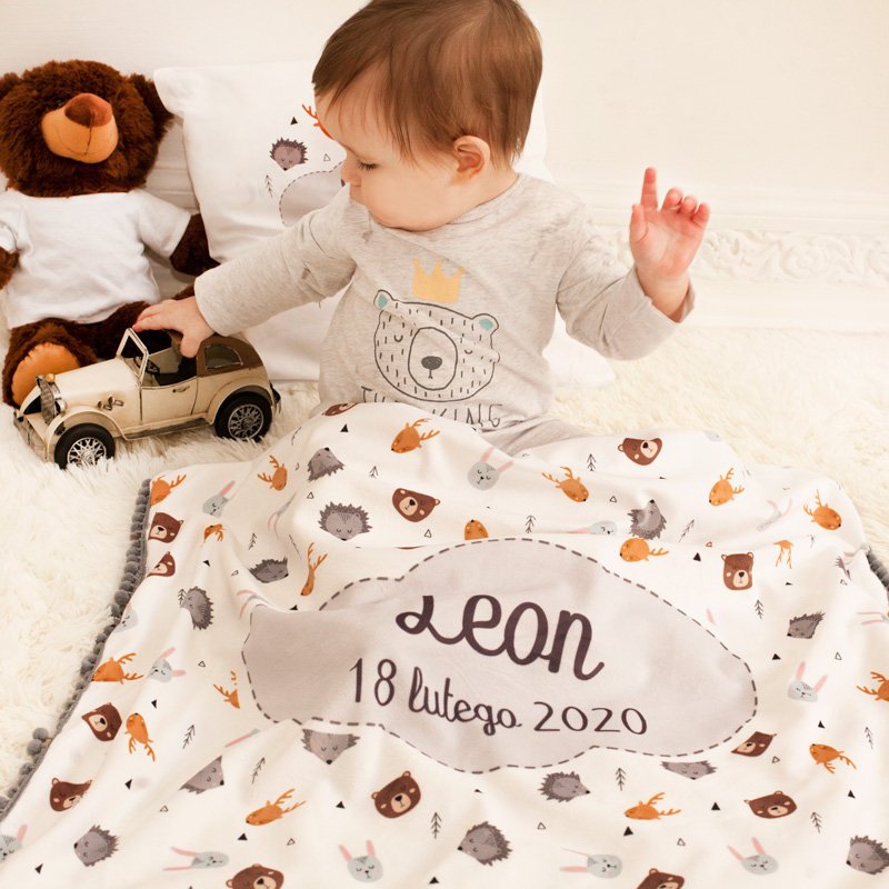 KOCYK dziecięcy Prezent dla Niemowlaka Skandynawskie Zwierzątka