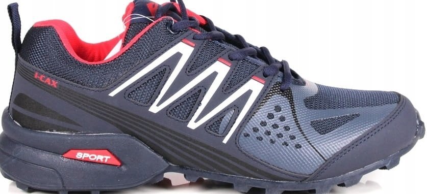 SZNUROWANE BUTY MĘSKIE SPORTOWE WYGODNE PÓŁBUTY TREKKINGI GRANATOWE WYGODNE