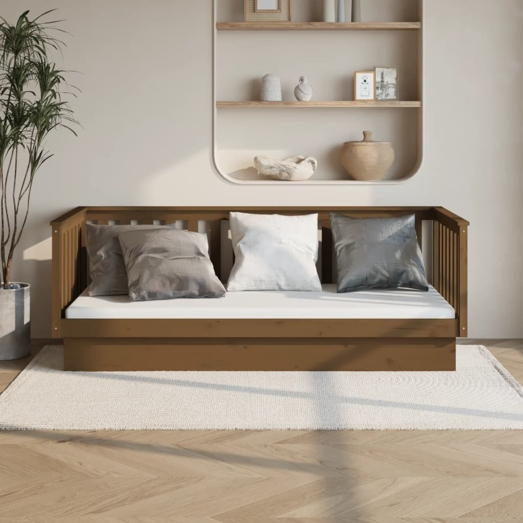 Łóżko dzienne miodowy brąz 100x200 cm lite drewno sosnowe