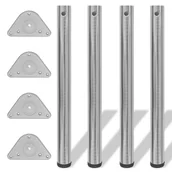 Meble modułowe i akcesoria - vidaXL vidaXL 4 Nogi do stołu z regulacją wysokości 710 mm Nikiel Matowy - miniaturka - grafika 1