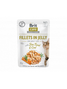 Mokra karma dla kotów - Brit Care Cat Fillets in Jelly with Fine Trout & Cod 85 g Dorsz i pstrąg - miniaturka - grafika 1