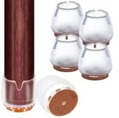 Krzesła - Nakładki Silikonowe Na Nogi Krzesła Z Filcem 4 Szt. Ochronne Nasadki 14-18 mm - miniaturka - grafika 1