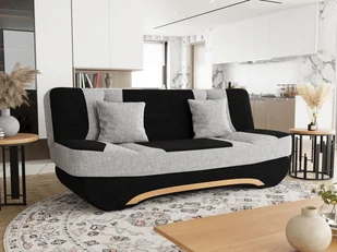 Sofa rozkładana LOANA – czarna / jasnoszara - Sofy i kanapy - miniaturka - grafika 1