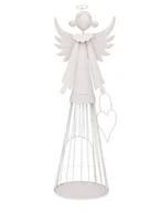 Świeczniki - ANIOŁEK METALOWY BIAŁY -ŚWIECZNIK NA TEALIGHTA 32X10,5X9CM - miniaturka - grafika 1