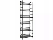 Regały - Regał czarny Metalowy Na Książki Przedmioty Ubrania Kwiaty 6 półek Raw R6 - miniaturka - grafika 1