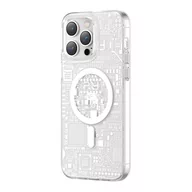 Etui i futerały do telefonów - Kingxbar PQY Geek Series magnetyczne etui iPhone 14 Pro Max MagSafe srebrne - miniaturka - grafika 1