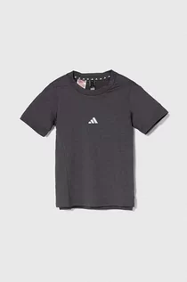 Koszulki dla chłopców - adidas t-shirt dziecięcy kolor szary z nadrukiem - grafika 1