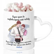 Kubki - Kubek Serce Białe Na Dzień Ojca BYCIE TATĄ Wzory - miniaturka - grafika 1