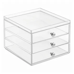 Organizer na kosmetyki z 3 szufladkami iDesign Wers, wys. 13 cm - Koszyki łazienkowe - miniaturka - grafika 1