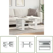 Ławy i stoliki kawowe - The Living Store stolik kawowy biały 102x55x42 cm materiał drewnopochodny - miniaturka - grafika 1
