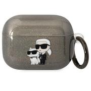 Akcesoria do słuchawek - Karl Lagerfeld KLAPHNKCTGK Airpods Pro cover czarny/black Gliter Karl&Choupette - miniaturka - grafika 1