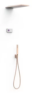 Zestaw TRES Shower Technology Blue Edition 24-K Matowe Różowe złoto 09286551OPM - Baterie podtynkowe - miniaturka - grafika 1