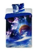 Pościel dla dzieci - Faro Pościel bawełniana 140x200 Kosmos 003 niebieska poszewka 70x90 - miniaturka - grafika 1