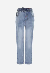 Niebieskie Jeansy z Prostymi Nogawkami i Gumką w Talii Olynia - Moda i Uroda OUTLET - miniaturka - grafika 1