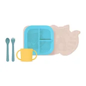 Miseczki i talerzyki dla dzieci - Zestaw Stołowy Do Karmienia Metodą Blw - Szop - miniaturka - grafika 1