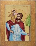Ikony i obrazy sakralne - Ikona Święty Krzysztof 13 x 17 cm - miniaturka - grafika 1