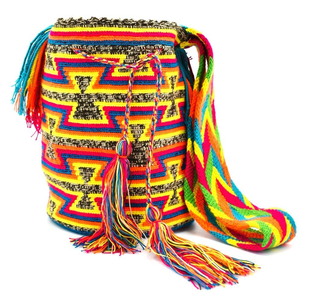 La Flor de Cali - ręcznie tkana kolumbijska torba boho worek Wayuu handmade