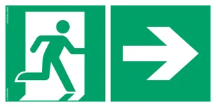 AE097 KIERUNEK DO WYJŚCIA EWAKUACYJNEGO W PRAWO, TS - PŁYTA TD FOTOLUMINESCENCYJNA; (400X200MM) - Systemy ekspozycyjne i znaki informacyjne - miniaturka - grafika 1