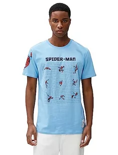 Koton Męski T-Shirt Spiderman Licensed Printed Cotton T-Shirt, Niebieski (650), XL - Koszulki męskie - miniaturka - grafika 1