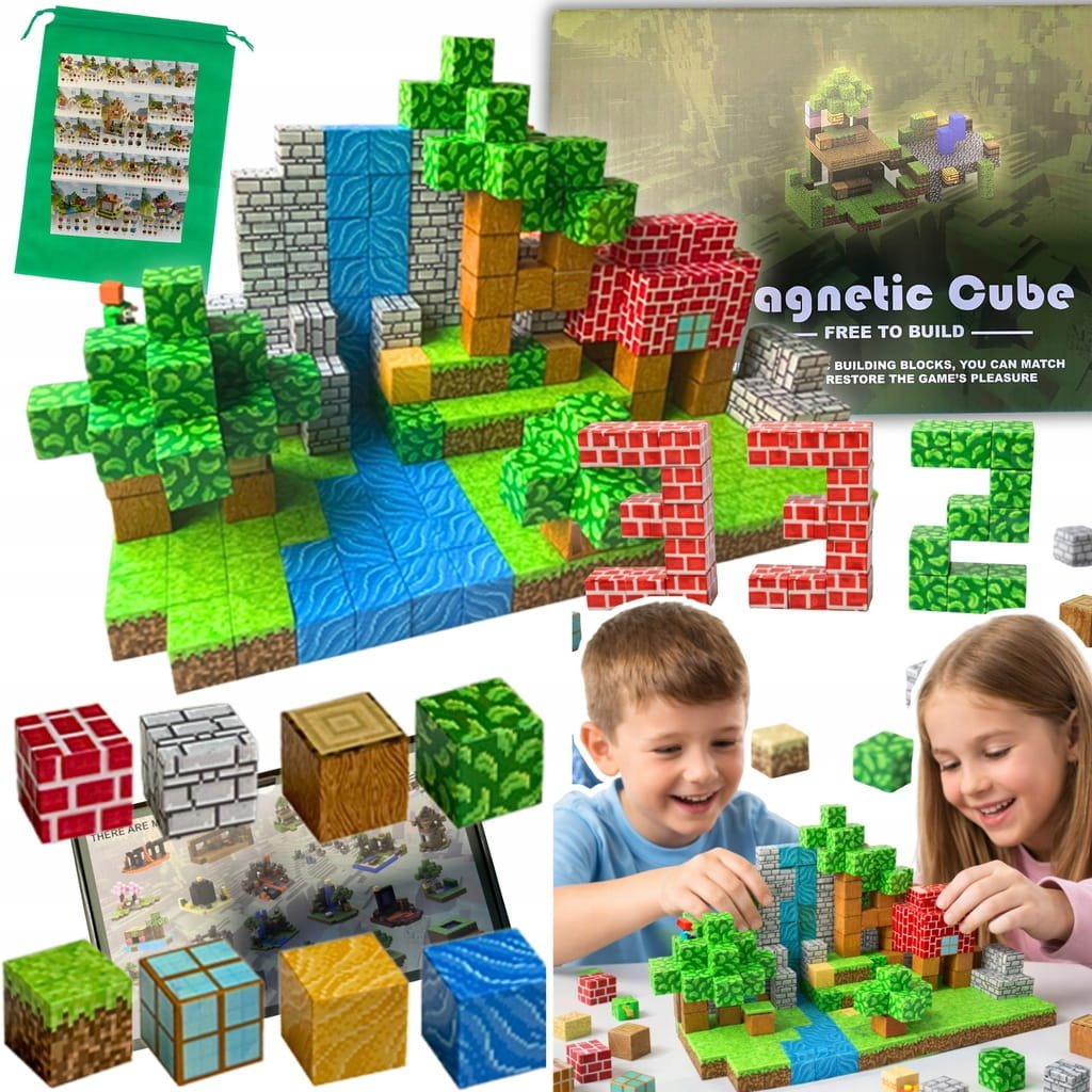 Klocki magnetyczne konstrukcyjne Minecraft XXL 332 szt. BL101-37