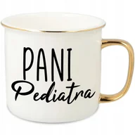 Kubki - KUBEK UCHO RANT ZŁOTY PORCELANOWY RETRO 280ML PREZENT DLA PANI PEDIATRA WZ - miniaturka - grafika 1