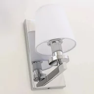 Lampy ścienne - EVO LAMPA ścienna EVO W01014WH abażurowa OPRAWA kinkiet chrom biały EVO W01014WH - miniaturka - grafika 1