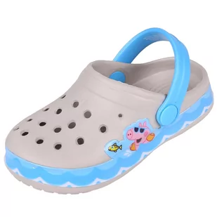 Szaro-niebieskie croksy/klapki dziecięce George Świnka Peppa - Moda i Uroda OUTLET - miniaturka - grafika 1