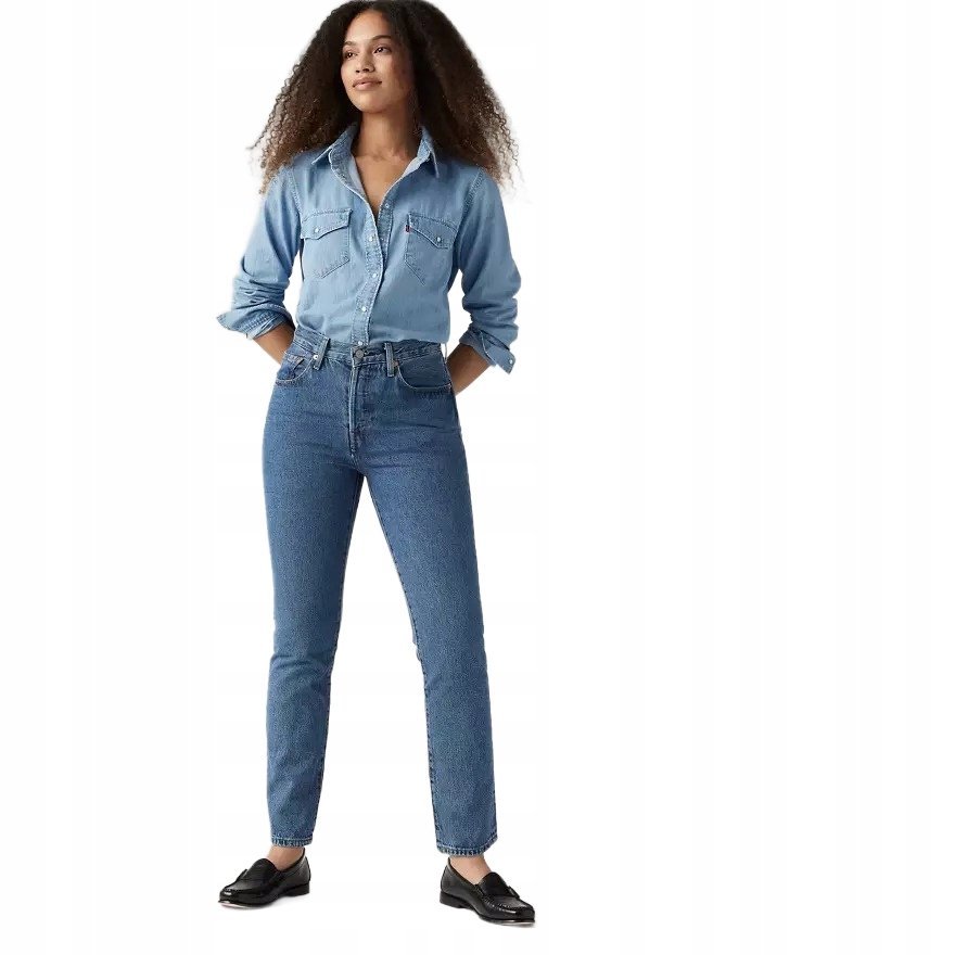 LEVI'S JEANSY DAMSKIE RURKI NIEBIESKIE Z PRZETARCIAMI BAWEŁNA 34/30 6BA