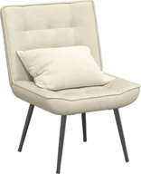 Fotele - vidaXL Fotel relaksacyjny kremowy 64x74x84 cm aksamitny - miniaturka - grafika 1