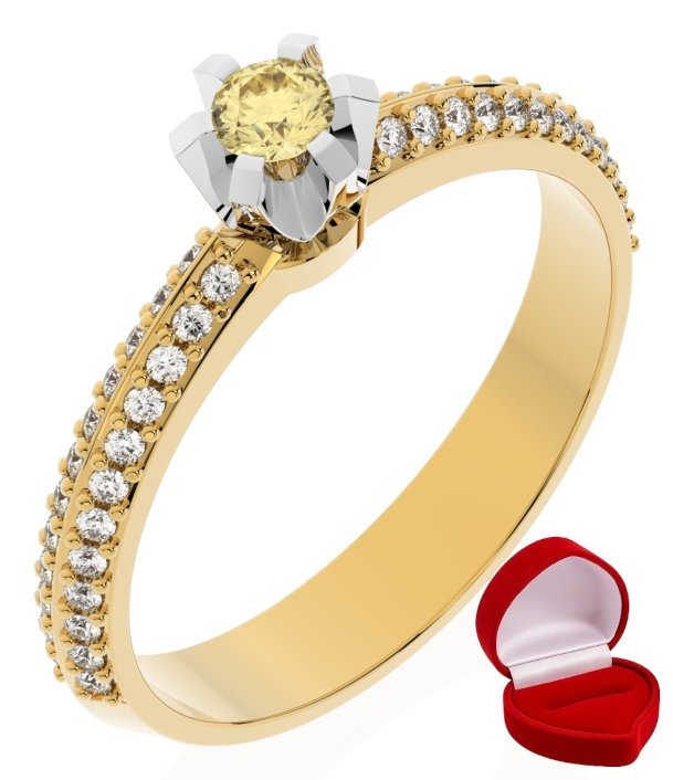 ZŁOTY PIERŚCIONEK ZARĘCZYNOWY 585 14k SZAFIR 0,09 ct + PUDEŁKO R19