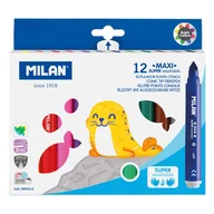 Przybory szkolne - MILAN Flamastry maxi Super Washable 12 kolorów - miniaturka - grafika 1