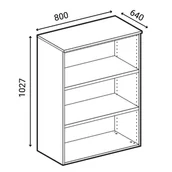 Szafy biurowe - Szafa biurowa z drzwiami PRIMO WOOD, 2 półki, 1027 x 800 x 640 mm, orzech - miniaturka - grafika 1